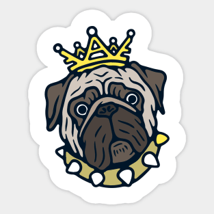 Cute King Pug Sticker